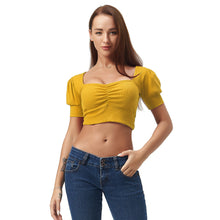 将图片加载到图库查看器，Yellow Square Neck Crop Top
