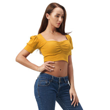 将图片加载到图库查看器，Yellow Square Neck Crop Top
