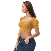 将图片加载到图库查看器，Yellow Square Neck Crop Top
