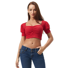 将图片加载到图库查看器，Red Square Neck Crop Top
