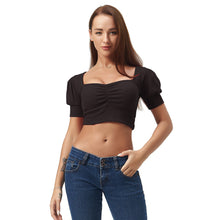 将图片加载到图库查看器，Black Square Neck Crop Top
