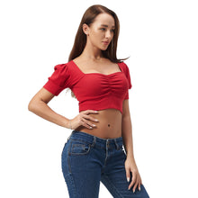 Load image into Gallery viewer, Red Square Neck Crop Top
